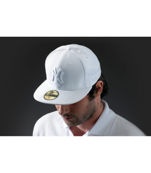 ny cap white pink MLB Basic NY 59Fifty light grey white